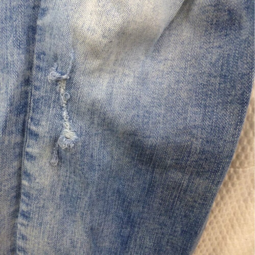 American Eagle x Young Money Mens Stacked Skinny Light Wash Distressed Jeans 36x - Picture 7 of 15